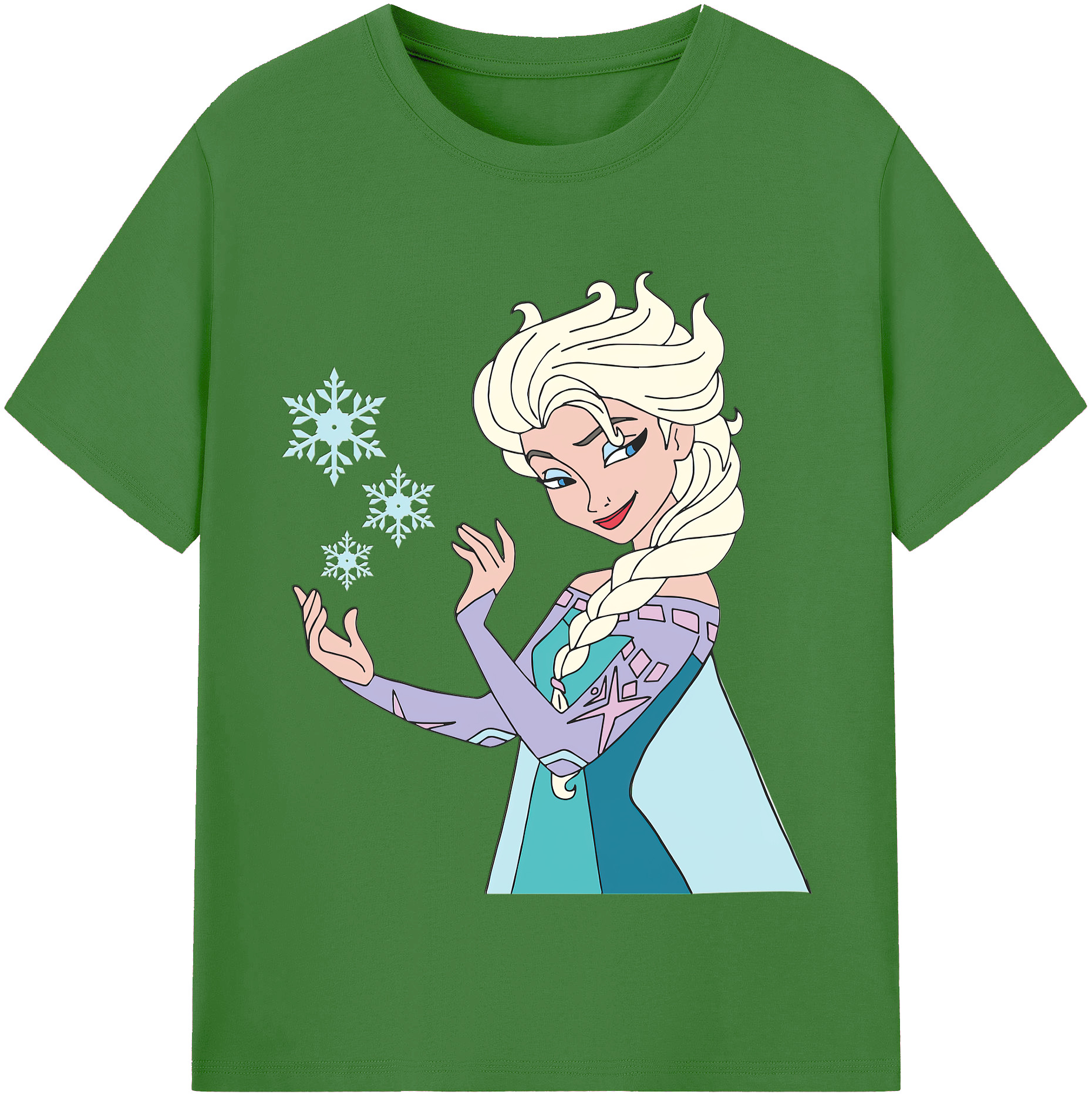 （画像用） アナと雪の女王 アンナ エルサ Frozen Anna Elsa レディースカジュアルプリントTシャツ（綿100％）
